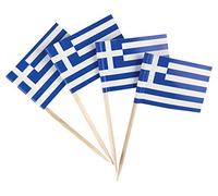 JBCD Greek Toothpick Flag Greece Mini Small Cupcake Topper Flags, 200pcs