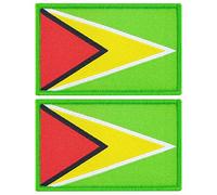 JBCD Guyana Flag Patch Guyanese Tactical Patch - Hook & Loop Fastener Patch (2 Pack)
