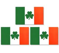 JBCD Ireland Shamrock Flag Magnet Decal Irish Magnet - for Car Truck SUV, 3 Pack, 3x5 Inches