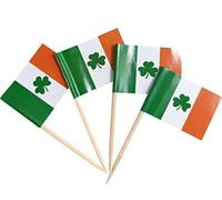 JBCD Ireland Shamrock Toothpick Flag Irish Mini Small Cupcake Topper Flags, 200pcs