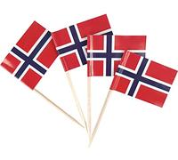 JBCD Norway Toothpick Flag Norwegian Mini Small Cupcake Topper Flags, 200pcs