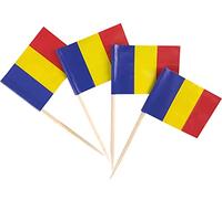 JBCD Romania Toothpick Flag Romanian Mini Small Cupcake Topper Flags, 200pcs