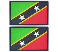 JBCD Saint Kitts and Nevis Flag Patch Tactical Hook & Loop Fastener Patch (2 Pack)