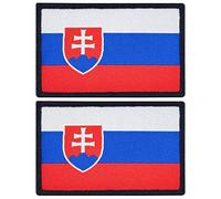 JBCD Slovakia Flag Patch Slovak Tactical Patch - Hook and Loop Fastener Patch, 2 Pack