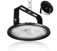 JBdusn 100W LED UFO High Bay Light, 6500K Ultra Thin Warehouse Lighting with Bracket, LED Bay Lighting Shop Industrial Lamp Area Workshop Garage Lights Fixtures