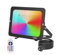 JBdusn 100W RGB LED Floodlight Outdoor, RGB Flood Lights Colorful with British Standard Plug, Spotlight Color Changing Dimmable Party Lights for DJ Disco Party Garden Halloween Stage