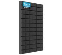 JBER 1 Pack Acoustic Foam Panels, 9 Blocks Studio Foam Sound Insulation | 48" X 24" X 2", Black, NRC＞0.95, High Density, Fire Resistant, Sound Absorbing, Quick-Recovery, for Recording Studios/Gamers