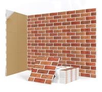 JBER 12 Pack Acoustic Panels Self-Adhesive, Brick Sound Proofing Panels, High Density Acoustic Wall Panels for Recording Studios, Game Room, Home, Office, 30x30x1cm (RED, 30x30x1cm)