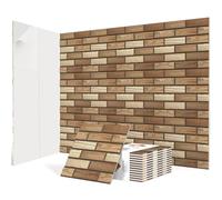 JBER 12 Pack Acoustic Panels Self-Adhesive, Brick Sound Proofing Panels, High Density Acoustic Wall Panels for Recording Studios, Game Room, Home, Office, 30x30x1cm, Wood texture
