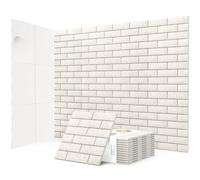JBER 12 Pack Acoustic Panels Self-Adhesive, Brick Sound Proofing Panels, High Density Acoustic Wall Panels for Recording Studios, Game Room, Home, Office, 30x30x1cm, Camel