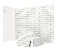 JBER 12 Pack Acoustic Panels Self-Adhesive, Brick Sound Proofing Panels, High Density Acoustic Wall Panels for Recording Studios, Game Room, Home, Office, 30x30x1cm, White