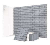 JBER 12 Pack Acoustic Panels Self-Adhesive, Brick Sound Proofing Panels, High Density Acoustic Wall Panels for Recording Studios, Game Room, Home, Office, 30x30x1cm, Grey