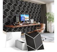 JBER 12Pack Acoustic Panels, Self-Adhesive Sound Proofing Panels for Walls, Decorative 3D Vision Textured Printing HD Sound Absorption Tiles for Recording Studio, Office, Home, 30×30×1cm, Black