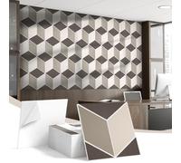 JBER 12Pack Acoustic Panels, Self-Adhesive Sound Proofing Panels for Walls, Decorative 3D Vision Textured Printing HD Sound Absorption Tiles for Recording Studio, Office, Home, 30×30×1cm, Camel