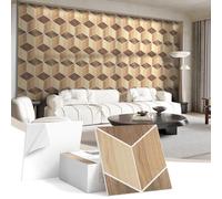 JBER 12Pack Acoustic Panels, Self-Adhesive Sound Proofing Panels for Walls, Decorative Wood Grain Printing HD Sound Absorption Tiles for Recording Studio, Offices, Home, 30×30×1cm, Light Walnut Grain