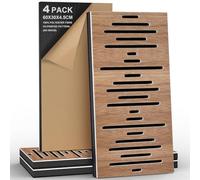 JBER 4Pack Acoustic Foam Panels, Self-Adhesive Soundproofing Panels for Walls, 3D Perforated Tri-Layer Polyester Fiber Decorative Wall Panels for Recording Studio, Offices, 60×30×4.5cm, Waveform-Line