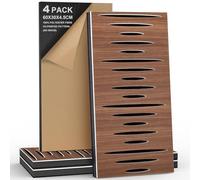 JBER 4Pack Acoustic Foam Panels, Self-Adhesive Soundproofing Panels for Walls, 3D Perforated Tri-Layer Polyester Fiber Decorative Wall Panels for Recording Studio, Office, 60×30×4.5cm, Elliptical-Line