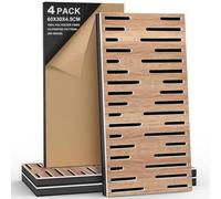 JBER 4Pack Acoustic Foam Panels, Self-Adhesive Soundproofing Panels for Walls, 3D Perforated Tri-Layer Polyester Fiber Decorative Wall Panels for Recording Studio, Offices, 60×30×4.5cm, Diverse-Line