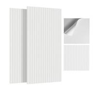 JBER 6Pack Acoustic Panels, Self-Adhesive Fluted Slat Sound Proofing Panels for Walls, Decorative Acoustic Wall Panels for Recording Studio, Offices, Home, 60×60×1cm, White