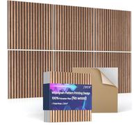 JBER 6Pack Acoustic Panels Self-Adhesive, Sound Proofing Panels for Walls, Decorative High Density Fibreboard Wall Panels, Sound Isolation for Recording Studio, 60×60×1cm, Traditional Walnut Color