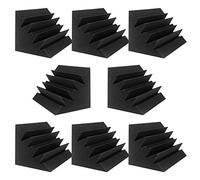 JBER 8 Pack Acoustic Foam Bass Trap Studio Foam 12" X 7" X 7" Soundproof Padding Wall Panels Corner Block Finish for Studios Home and Theater