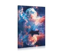 JBER Abstract Canvas Art Decoration, Mirror of the Universe, Fantasy Journey, Abstract Wall Art for Living Room, Bedroom, Kitchen, Easy to Hang on the Wall, Create Unique Home Decoration, 30x40cm