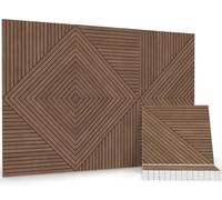 JBER Acoustic Panels, 6 Pack Self-Adhesive Decorative Sound Proofing Panels, Sound Absorbing wall Panels for Office, Recording Studio, Living room, Bedroom,180 x 120 cm,Teak Wood