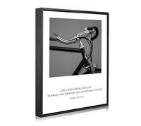 JBER Inspirational Quotes Wall Art, Motivational Posters for Office Decoration Room Decor Poster Bedroom Kitchen Wall Art, Birthday Gift, Framed,40x30 cm(Black Bicycle)