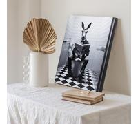 JBER Kangaroo Canvas Painting Wall Art, Suitable for Bathroom Decor, Poster Home Decor, Funny Animal Decoration, Framed, 40 X 30cm