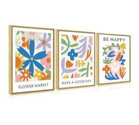 JBER Set of 3 Canvas Wall Art, Modern Poster Prints for Walls, Bedroom Living Room Wall Table Decoration, Beautiful Gift, Framed, 30 x 40 cm (CANVAS-06)