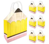 JBESUHI 27pcs Back to School Teacher Gifts - Pencil Shaped Paper Bags Bulk, Welcome Candy Treat Boxes for Students Thanks Teacher Classroom Party Decorations
