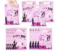 JBESUHI 50 Pcs Little Boo Party Favor Bags, Pink Little Boo Theme Plastic Candy Gift Bag Gift Warp Treat Bags for Halloween, Happy Boo Day, Birthday, Goodies, Party Decorations, Favors Supplies