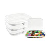 JBESUHI Clear Hard Shell Zipper Cosmetic Case, 3pcs, Minimalist