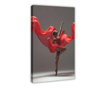 JBGQGAG Black Ballerina Canvas Poster Wall Art Decor Print Picture Paintings for Living Room Bedroom Decoration 08x12inch(20x30cm)