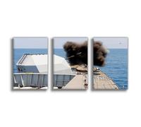 JBGQGAG Naval Frigate Live-Fire Exercise Canvas Poster Bedroom Decor Landscape Office Room Decor Gift 12x18inch(30x45cm)