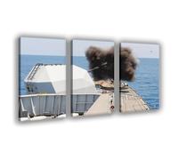 JBGQGAG Naval Frigate Live-Fire Exercise Canvas Poster Bedroom Decor Landscape Office Room Decor Gift 08x12inch(20x30cm)
