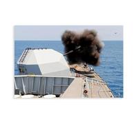 JBGQGAG Naval Frigate Live-Fire Exercise Canvas Poster Bedroom Decor Landscape Office Room Decor Gift 24x36inch(60x90cm)