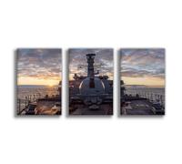 JBGQGAG Naval Frigate Sunset Art Poster Canvas Poster Bedroom Decor Landscape Office Room Decor Gift 08x12inch(20x30cm)