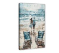 JBGQGAG Stroll Along The Beach Canvas Poster Bedroom Decor Landscape Office Room Decor Gift 20x30inch(50x75cm)