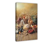 JBGQGAG The Bountiful Wheat Fields Canvas Poster Bedroom Decor Landscape Office Room Decor Gift 12x18inch(30x45cm)