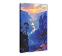 JBGQGAG Three Sisters Peak Canvas Poster Bedroom Decor Landscape Office Room Decor Gift 08x12inch(20x30cm)