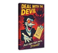 JBGQGAG Trash Town The Devil's Bargain Art Canvas Poster Wall Art Decor Print Picture Paintings for Living Room Bedroom Decoration 16" L X 24" W