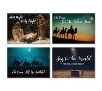 JBH Creations Scenes from Scripture Religious Christmas Cards with Bible Verses - Pack of 24
