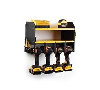 JBI MegaMaxx Power Tool and Drill Storage Unit Charging Station for 4 Tools and 2 Shelf - Wall Mount Toolbox and Accessories Rack Cabinet for Workshop, Garage, Shed, Van, Drill Driver