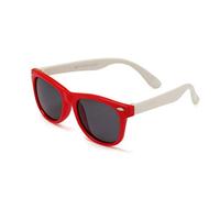 JBINNG Childrens Kids Polarized Sunglasses Rubber Flexible Shades for Girls Boys Age 3-12 UV 400 Protection (Red)