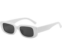 JBINNGROUSE Retro Small Frame Sunglasses - Men And Women Trendy Rectangular Sunglasses - Cross-Border All-Match (White)