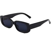 JBINNGROUSE Retro Small Frame Sunglasses - Men And Women Trendy Rectangular Sunglasses - Cross-Border All-Match (Black)