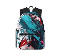 JBJGKHLP Abstract Paint Splashes Print Adults Lightweight Casual Backpack Water-Resistant Daily Use Travel Hiking Commuting