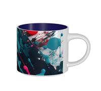 JBJGKHLP Abstract Paint Splashes Print Large Capacity Ceramic Mugs Tea for Home Office Kitchen Gift Sets Outdoor Picnic