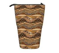 JBJGKHLP African Style Patchwork Print Versatility Telescopic Pencil Case Pen Bag Gift Stationery Organizer Daily Pouch